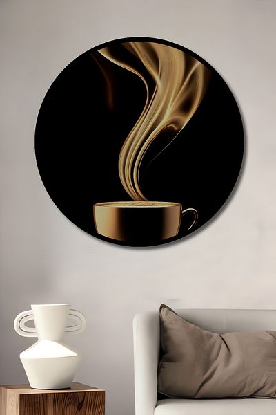 Teona Ahşap Cafea cu abur Decorativ Lemn MDF Rotund Acasă, Locul de Muncă Pictură Perete