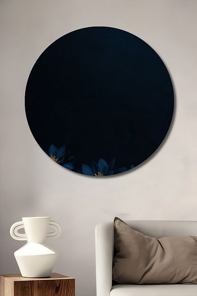 Teona Ahşap Flori Albastre Decorative Lemn MDF Rotund Casa, Locul de Muncă Pictură Perete