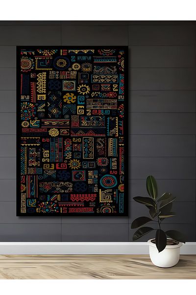 Teona Ahşap Model Aztec Decorativ Lemn MDF Dreptunghi Acasă, Locul de Muncă Pictură Perete