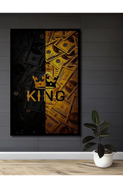 Teona Ahşap King of Money Decorativ Lemn MDF Dreptunghi Acasă, Locul de Muncă Pictură Perete