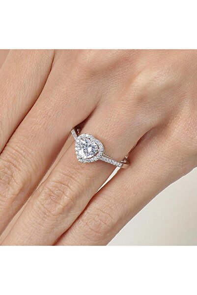 Mia Vento Pırlanta Montür Zarafet Kalbi Gümüş Yüzük