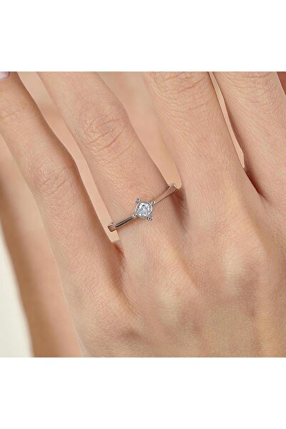Mia Vento Mia Zirconia Sıvama Tektaş Gümüş Yüzük
