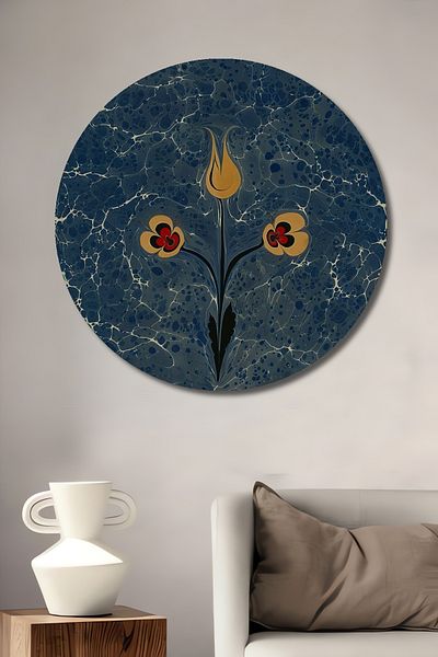 Teona Ahşap Ebru Art Decorativ Lemn MDF Rotund Acasa, Locul de Muncă Pictură Perete
