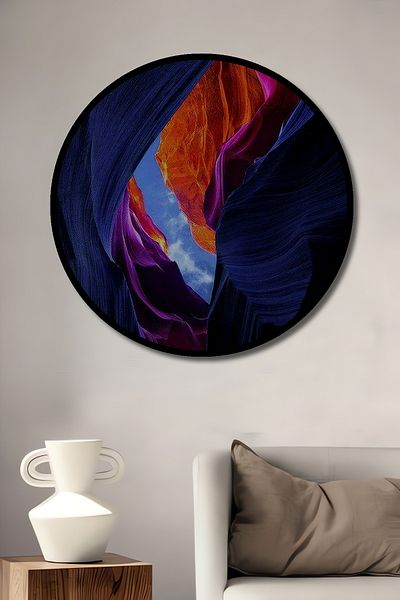 Teona Ahşap Antelope Canyon Decorativ Lemn MDF Casă Rotundă, Pictură Perete Locul de Muncă
