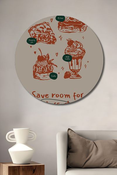 Teona Ahşap Sweet Joy Decorativ Lemn MDF Rotund Acasă, Locul de Muncă Pictură Perete