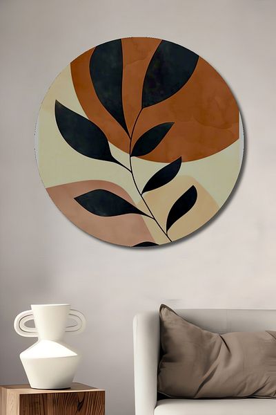 Teona Ahşap Frunze abstracte decorative din lemn MDF rotund pentru pictura de perete acasa, loc de munca