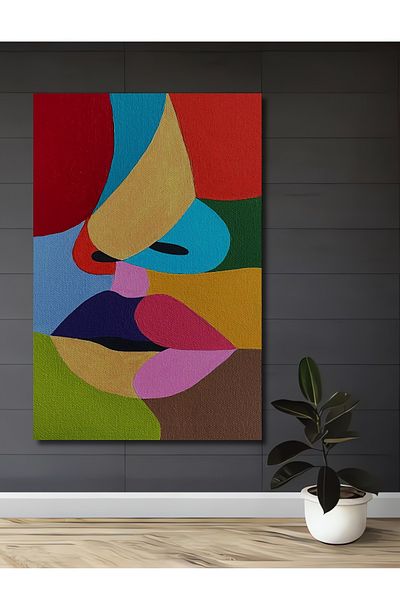 Teona Ahşap Față abstractă colorată decorativă din lemn MDF dreptunghiulară pentru pictură murală acasă, la locul de muncă
