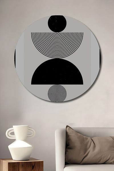 Teona Ahşap Artă geometrică decorativă din lemn MDF rotund pentru casă, pictură pe perete la locul de muncă