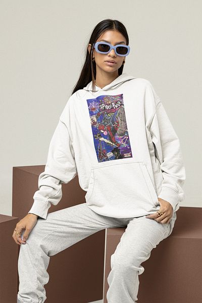 SEVBANO Spider-Punk Printed Unisex Oversize Spider-Man Hoodie