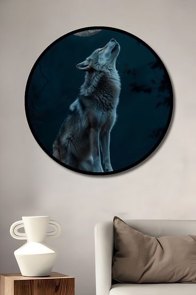 Teona Ahşap Lup și Lună Lumină Decorativă Lemn MDF Casă Rotundă, Pictură Perete Locul de Muncă