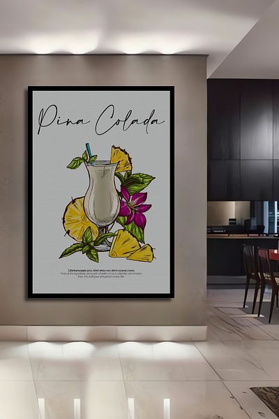 Teona Ahşap Pina Colada Lemn MDF Dreptunghi Decorativ Acasa, Locul de Muncă Pictură Perete
