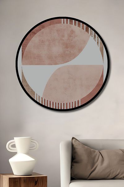 Teona Ahşap Modern Geometric Lemn MDF Rotund Decorativ Acasă, Locul de Muncă Pictură Perete