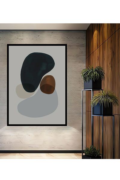 Teona Ahşap Abstract Minimalism Decorativ Lemn MDF Dreptunghi Acasă, Locul de Muncă Pictură Perete