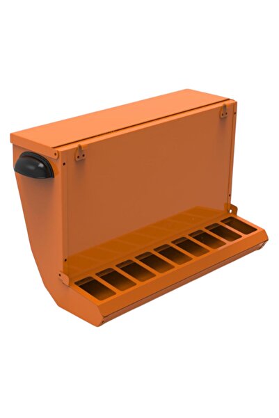 HERA (سعة تغذية 6 كجم) وعاء دجاج معدني قابل للتركيب في الهواء الطلق / برتقالي