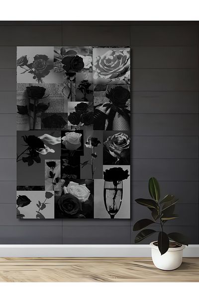 Teona Ahşap Rose Collage Decorativ Lemn MDF Dreptunghi Acasă, Locul de Muncă Pictură Perete