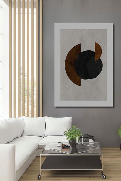 Teona Ahşap Modern Geometric Lemn MDF Dreptunghi Acasă, Locul de Muncă Pictură Perete