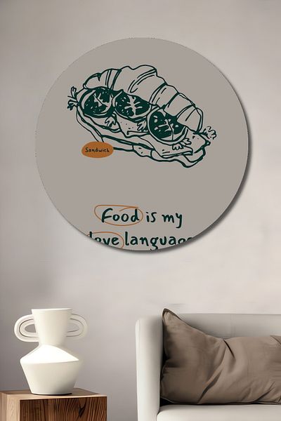 Teona Ahşap Sandwich delicios decorativ din lemn MDF rotund pentru pictura de perete acasa, loc de munca