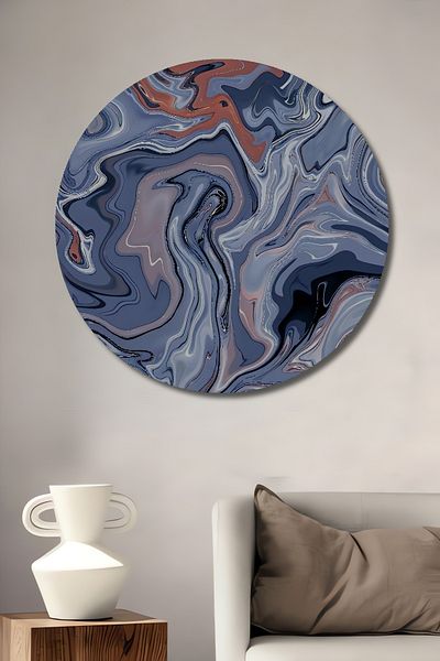 Teona Ahşap Abstrac Waves Decorativ Lemn MDF Rotund Acasa, Locul de Afaceri Pictura Perete