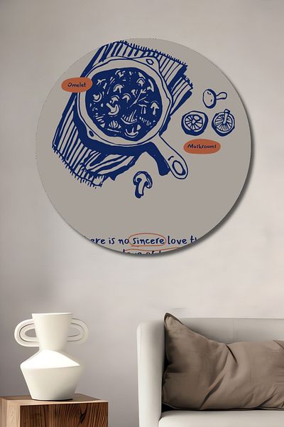 Teona Ahşap Gourmet Love Decorativ Lemn MDF Rotund Acasă, Locul de Muncă Pictură Perete