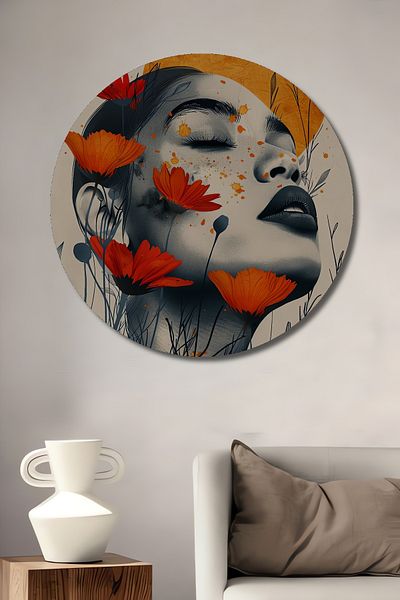 Teona Ahşap Flori pasionate Decorative Lemn MDF Rotund Casa, Locul de Muncă Pictură Perete