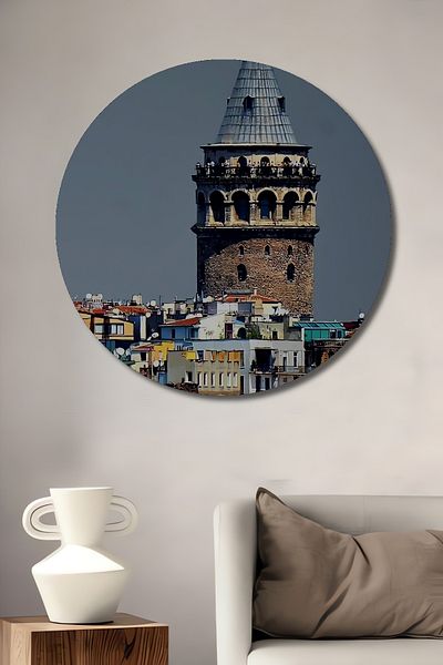 Teona Ahşap Turnul Galata Decorativ Lemn MDF Casa Rotunda, Pictura Perete Locul de Muncă