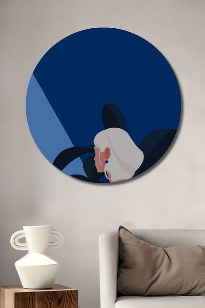 Teona Ahşap Portret Modern Lemn MDF Rotund Decorativ Acasă, Locul de Muncă Pictură Perete