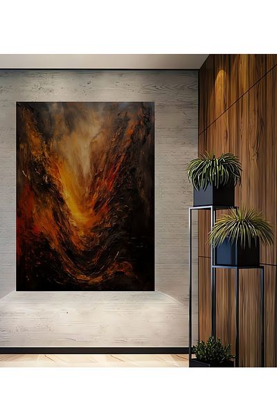 Teona Ahşap Flame Vulcano Decorativ Lemn MDF Dreptunghi Acasă, Locul de Muncă Pictură Perete