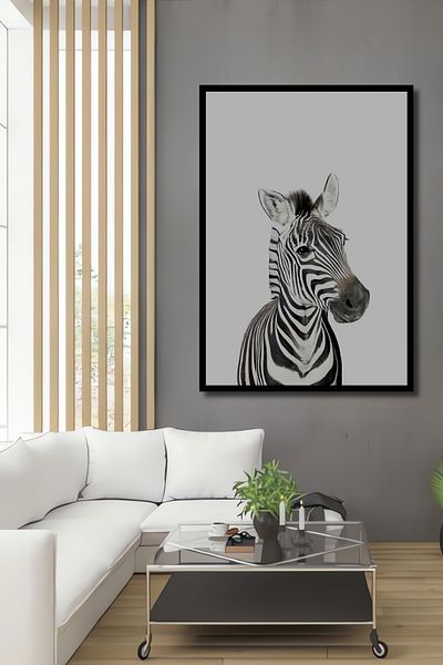 Teona Ahşap Zebra Lemn MDF Dreptunghi Decorativ Acasă, Locul de Muncă Pictură Perete