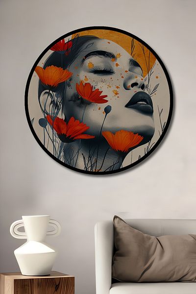 Teona Ahşap Flori pasionate Decorative Lemn MDF Rotund Casa, Locul de Muncă Pictură Perete