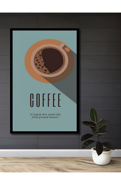 Teona Ahşap Coffee Enjoyment Decorativ Lemn MDF Dreptunghi Acasă, Locul de Muncă Pictură Perete