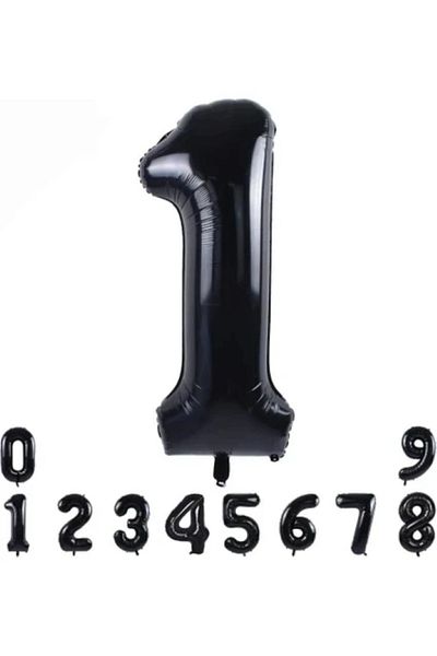BALON DİYARI Black Foil Balloon in All Figures 34 Inches (76-82 cm)