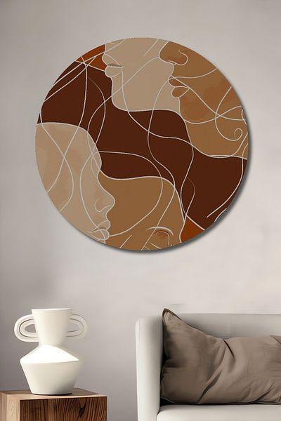 Teona Ahşap Portrete Zen Decorative Lemn MDF Rotund Acasă, Locul de Muncă Pictură Perete