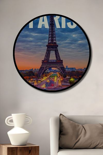 Teona Ahşap Turnul Eiffel Paris Lemn MDF Rotund Decorativ Acasă, Locul de Muncă Pictură Perete