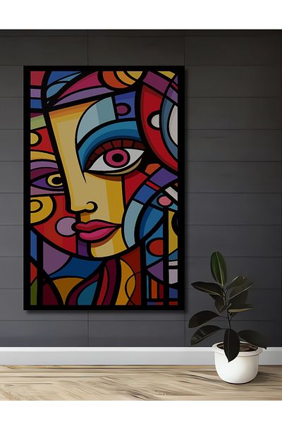 Teona Ahşap Față abstractă colorată decorativă din lemn MDF dreptunghiulară pentru pictură murală acasă, la locul de muncă