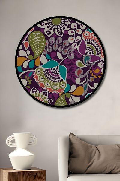Teona Ahşap Model etnic din lemn MDF rotund decorativ pentru casa, locul de munca pictura pe perete