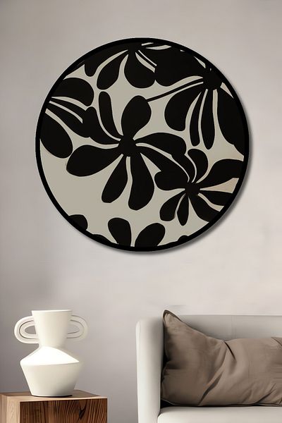 Teona Ahşap Model de flori din lemn MDF rotund decorativ pentru casa, locul de munca pictura pe perete