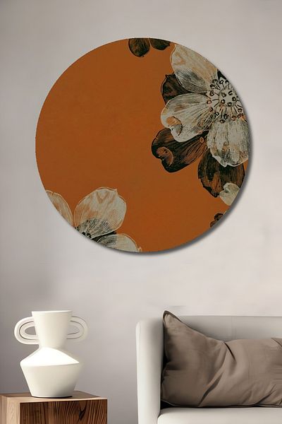 Teona Ahşap Model de flori decorativ din lemn MDF rotund pentru pictura de perete acasa, loc de munca