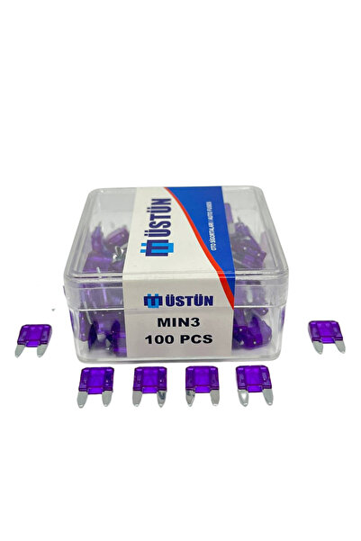 Üstün Mini Bıçak Sigorta 3 Amper 100 Adet Mini Boy Oto Sigorta 3A