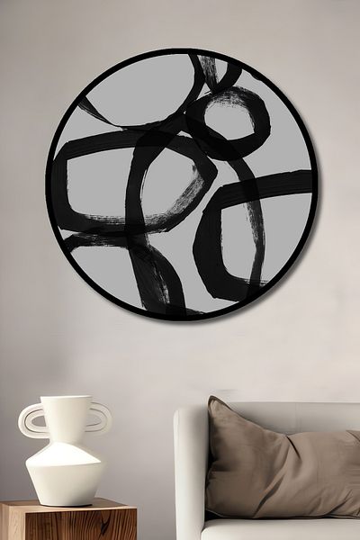Teona Ahşap Cercuri abstracte Decorative din lemn MDF rotund pentru casa, locul de munca pictura pe perete