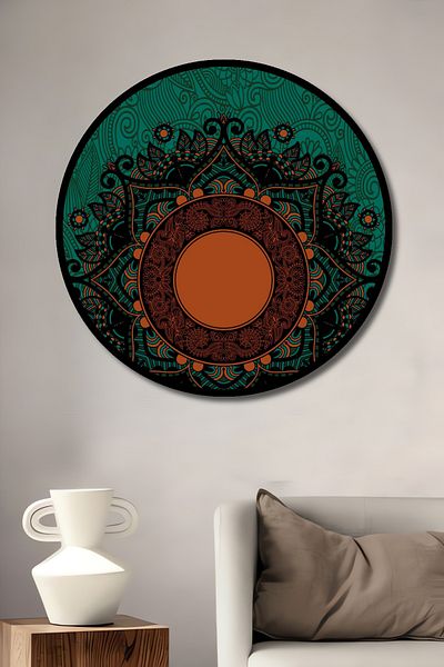 Teona Ahşap Mandala Design Decorativ Lemn MDF Rotund Acasă, Locul de Muncă Pictură Perete