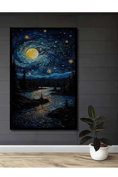 Teona Ahşap Noapte înstelată Lemn MDF Dreptunghi Decorativ Acasă, Locul de Muncă Pictură Murală