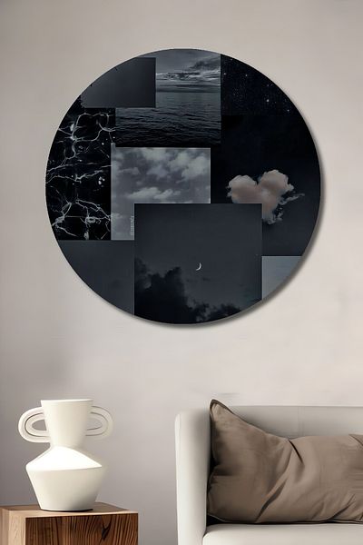 Teona Ahşap Storm Waves Decorativ Lemn MDF Rotund Acasa, Locul de Muncă Pictură Perete