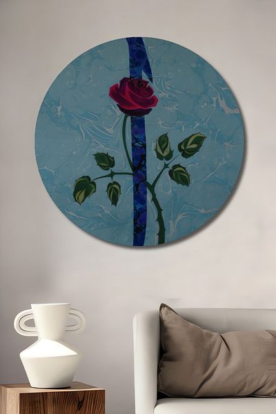 Teona Ahşap Motiv de trandafir decorativ din lemn MDF rotund pentru pictura de perete pentru loc de munca