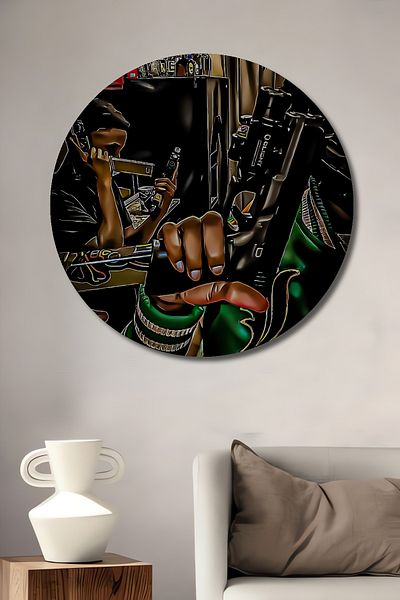 Teona Ahşap Bold Street Style Decorativ Lemn MDF Rotund Acasă, Locul de Muncă Pictură Perete