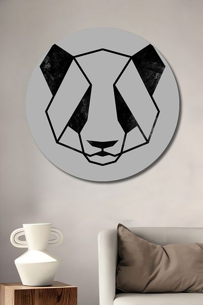 Teona Ahşap Geometric Panda Decorativ Lemn MDF Rotund Acasă, Locul de Muncă Pictură Perete