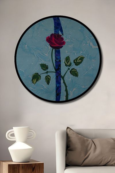 Teona Ahşap Motiv de trandafir decorativ din lemn MDF rotund pentru pictura de perete pentru loc de munca