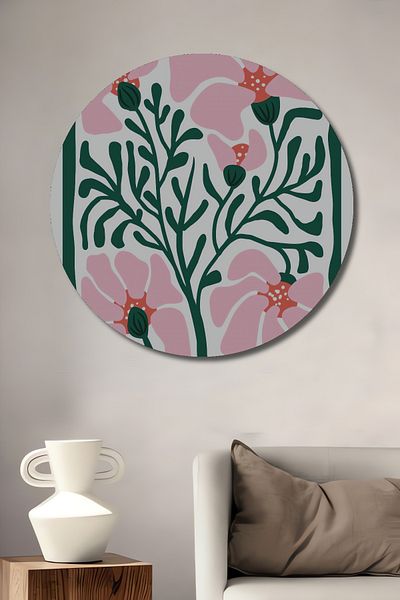 Teona Ahşap Model de flori decorativ din lemn MDF rotund pentru pictura de perete acasa, loc de munca