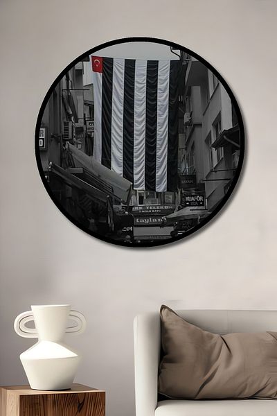 Teona Ahşap Bursa Streets Decorativ Lemn MDF Casă Rotundă, Locul de Muncă Pictură Perete
