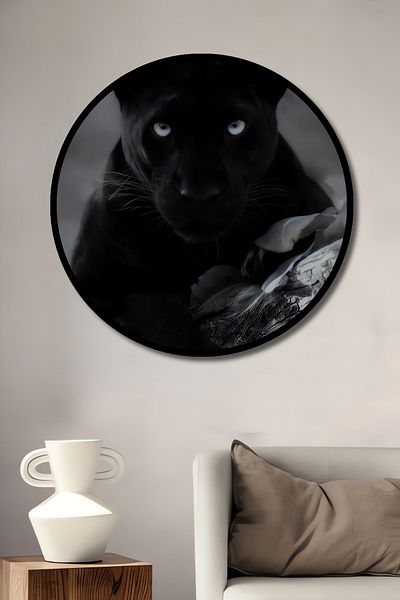 Teona Ahşap Black Panther Power Decorativ Lemn MDF Rotund Acasă, Locul de Muncă Pictură Perete