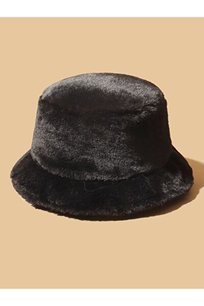 Melodi Scarf قبعة شتوية من القطيفة باللون الأسود - للنساء